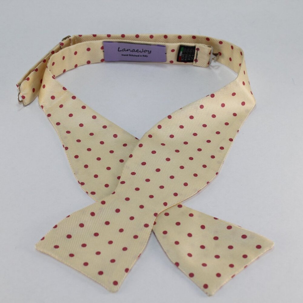 NEW Lanae Joy Silk Adjustable Bow Tie Bowtie / Yellow Pink / Privat…